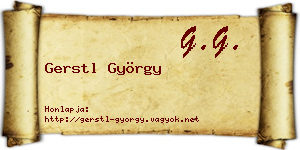 Gerstl György névjegykártya